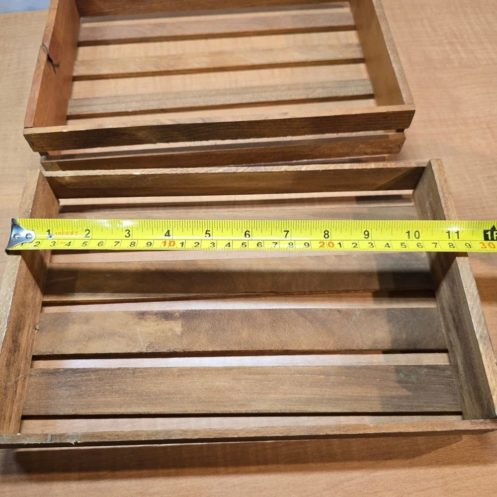 Two Wooden Organizing Boxes Shelves‎ Storage 11